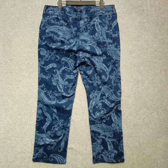 Charter Club Lexington Straight Paisley Print Denim Jeans Womens Size 14 - Picture 2 of 9